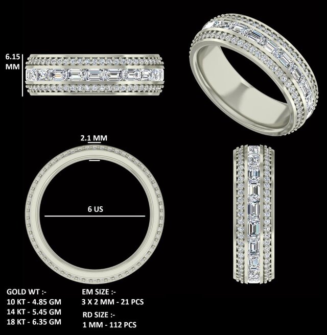 3D model of Custom Diamond Engagement Ring | Production Ready Jewelry CAD