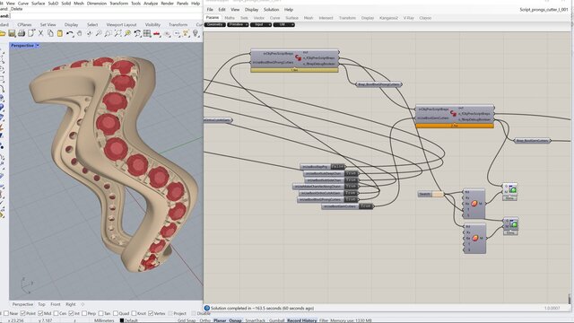 3D model of Gem cutter Grasshopper C# script
