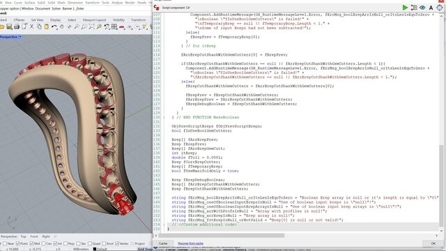 3D model of Gem cutter Grasshopper C# script