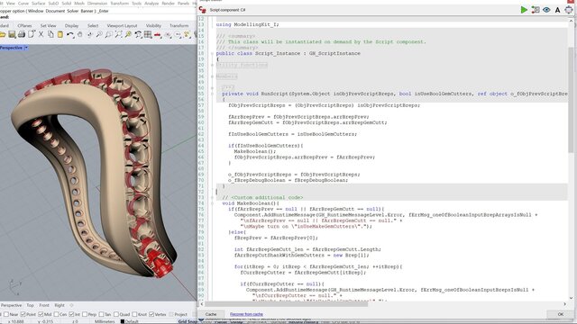 3D model of Gem cutter Grasshopper C# script