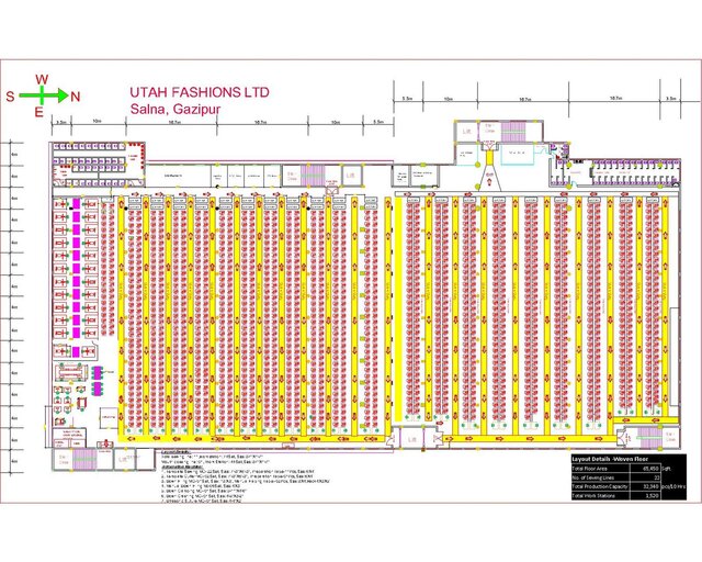 3D model of Garments Factory Layout Plan | Autocad 2d Industrial Layout Design