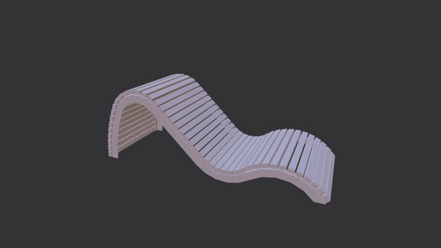 3D model of Park chaise lounge