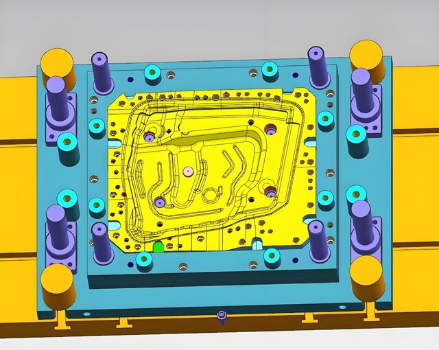 3D model of Steel Single-Operation Stamping Die Set | Full Structural Design in UG NX