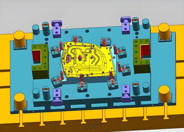3D model of Steel Single-Operation Stamping Die Set | Full Structural Design in UG NX