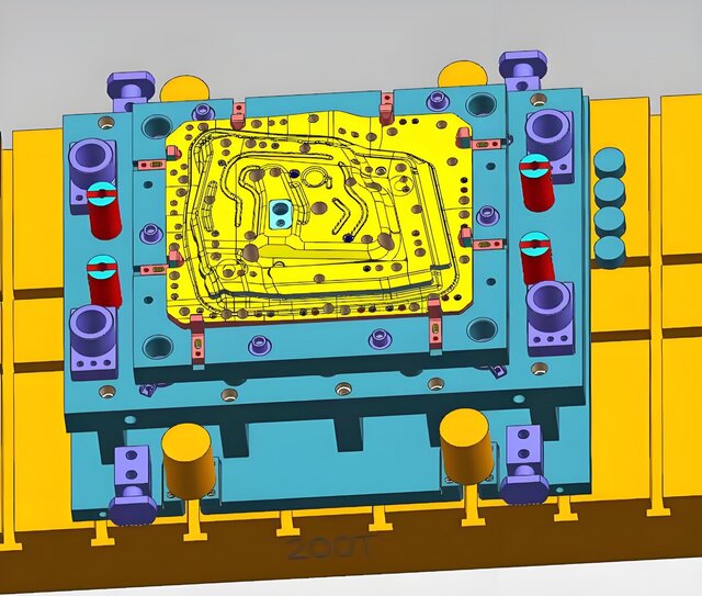 3D model of Steel Single-Operation Stamping Die Set | Full Structural Design in UG NX