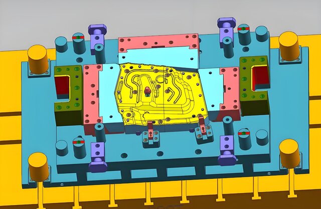 3D model of Steel Single-Operation Stamping Die Set | Full Structural Design in UG NX