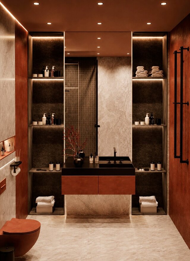 Terracotta Ritual — Bathroom Interior