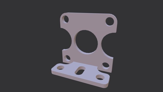 3D model of L-Shaped Mounting Bracket with Adjustable Slot