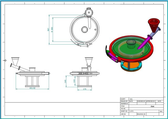 8-Inch Micronizer Miller – Complete Assembly & Part Drawing