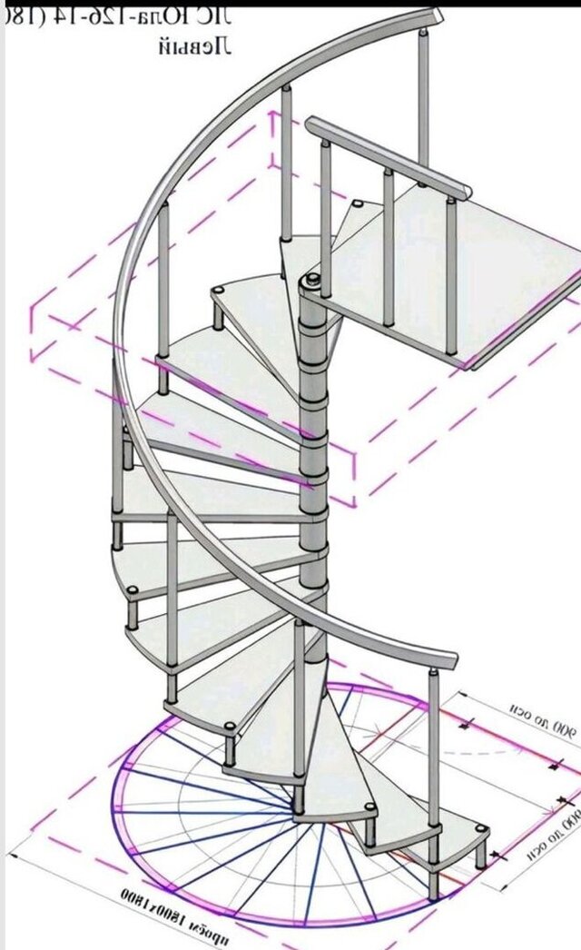 3D Technical Visualization: Spiral Staircase Design".