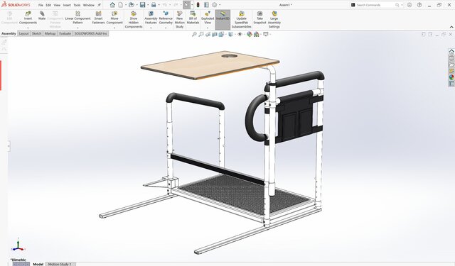 3D model of Assistive Bedside Transfer Platform – Complete Product Design & Development