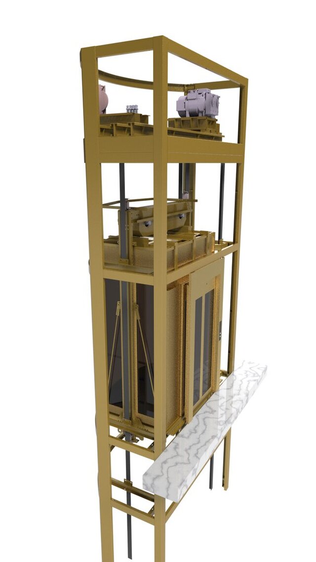 3D model of Semi-Circular Shaft Elevator