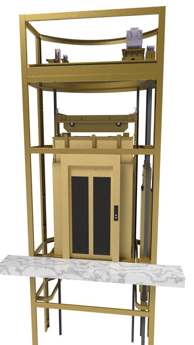 3D model of Semi-Circular Shaft Elevator