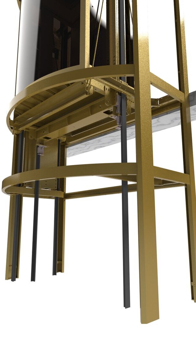 3D model of Semi-Circular Shaft Elevator