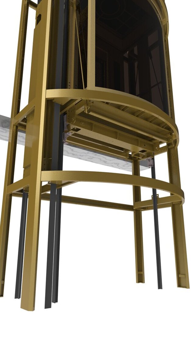 3D model of Semi-Circular Shaft Elevator