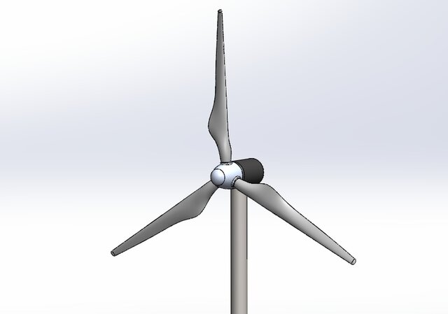 3-Bladed Horizontal-Axis Wind Turbine (HAWT) Rotor & Aerodynamic CFD – image 3 of 5