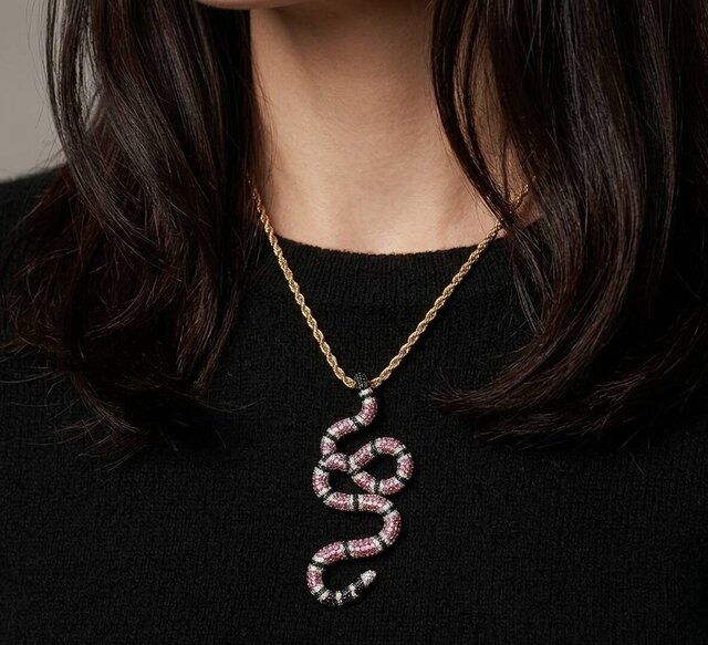 3D model of Snake Pavé Pendant