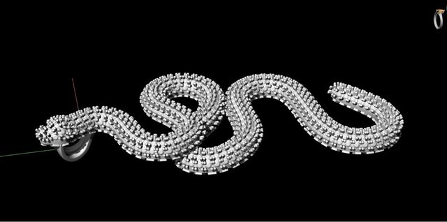 3D model of Snake Pavé Pendant