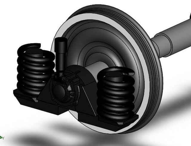 3D model of CAD Design: Railway Axle and Gearbox Assembly