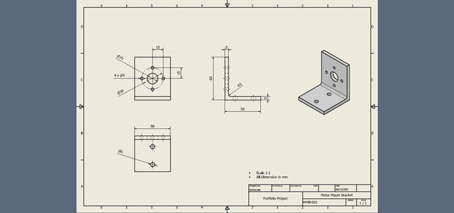 3D model of Motor Mount Bracket