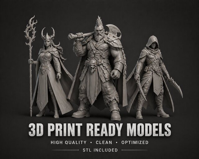 Stylized 3D Print Ready Characters