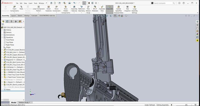 3D model of 5.56 belt-fed Light Machine Gun
