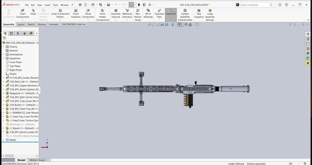 3D model of 5.56 belt-fed Light Machine Gun