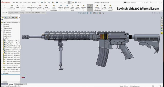 3D model of 5.56 belt-fed Light Machine Gun
