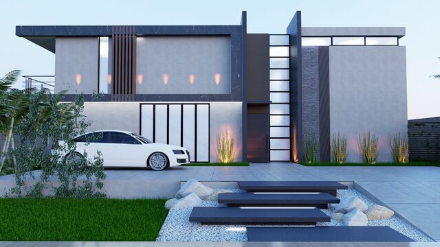 Modern Villa Exterior | Architectural 3D Visualization – image 3 of 7
