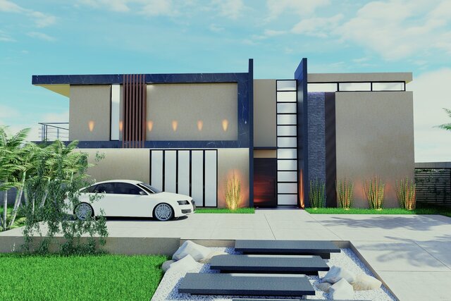 Modern Villa Exterior | Architectural 3D Visualization – image 4 of 7