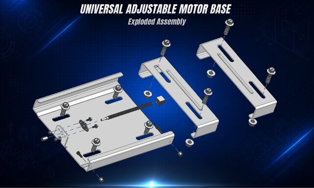 3D model of Adjustable Motor Base Design for IEC 80–132 Electric Motors | Sheet Metal Assembly | Siemens NX
