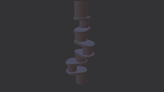 3D model of V6 Engine — Assembly in Motion - Crankshaft