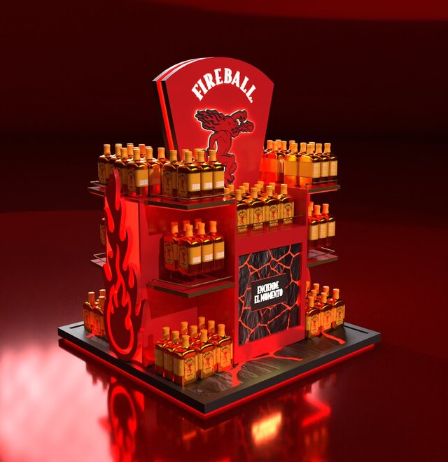 3D model of Fireball Retail In-Store Display (Island)