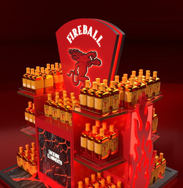 3D model of Fireball Retail In-Store Display (Island)
