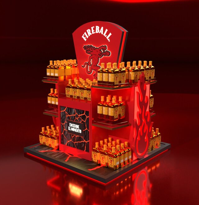 3D model of Fireball Retail In-Store Display (Island)