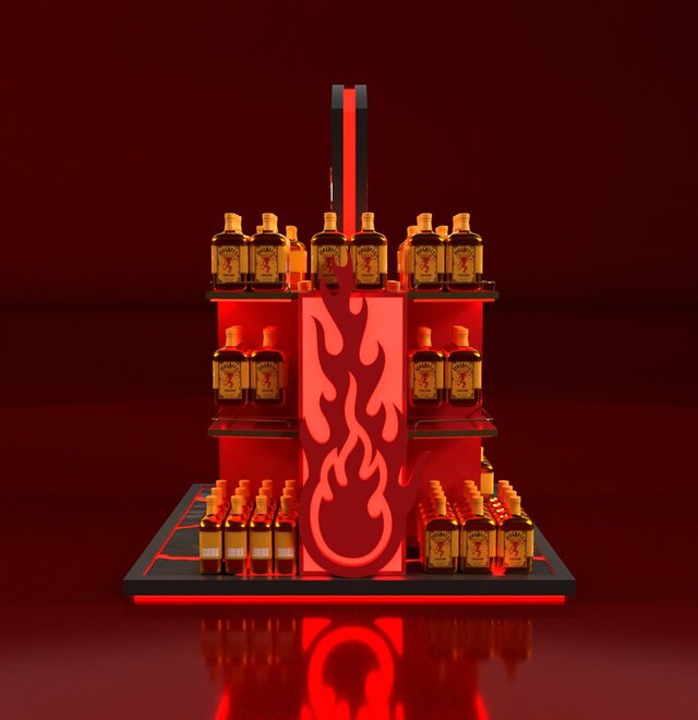 3D model of Fireball Retail In-Store Display (Island)