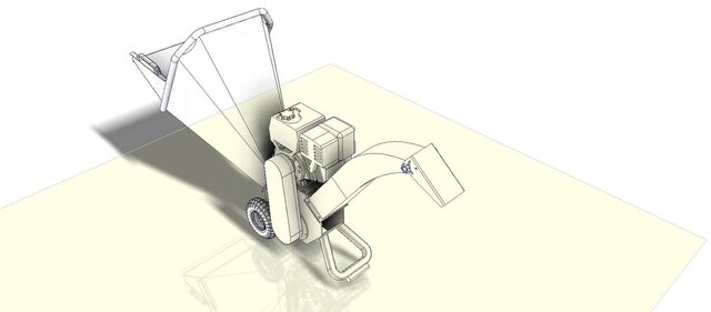 3D model of wood chipper machine design