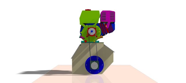 3D model of wood chipper machine design