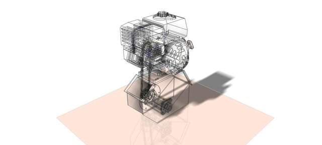3D model of wood chipper machine design