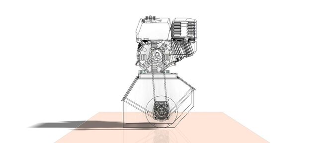 3D model of wood chipper machine design