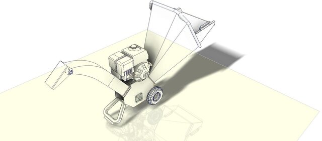 3D model of wood chipper machine design