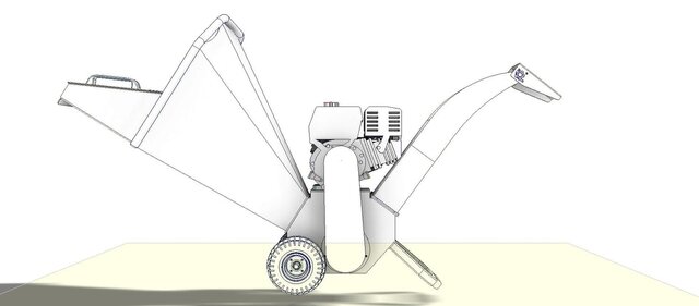 3D model of wood chipper machine design
