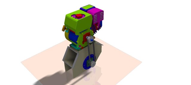 3D model of wood chipper machine design