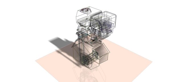 3D model of wood chipper machine design