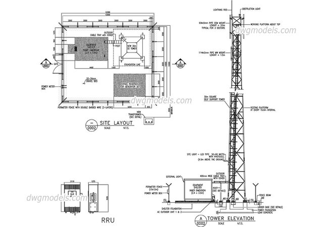 Telecommunication Tower Layout & Foundation Drawing  BULDING LAOUT – AutoCAD 2D