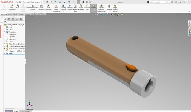 3D model of Snap-On Interchangeable Kitchen Utensil Handle | Mechanical Product Design & CAD Engineering
