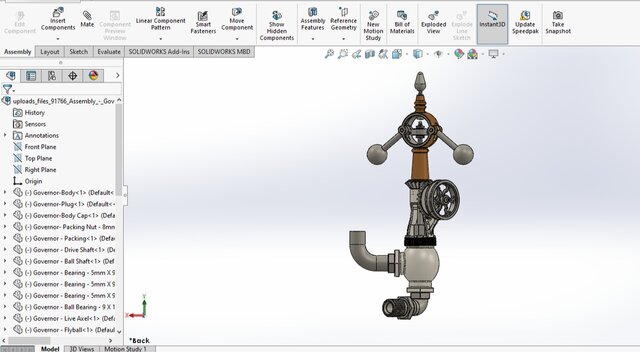 3D model of Mechanical Governor Valve Assembly | High-Precision 3D CAD Modeling, Mechanical Design & Engineering Assembly