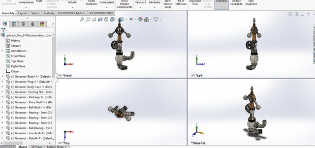 3D model of Mechanical Governor Valve Assembly | High-Precision 3D CAD Modeling, Mechanical Design & Engineering Assembly