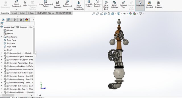 3D model of Mechanical Governor Valve Assembly | High-Precision 3D CAD Modeling, Mechanical Design & Engineering Assembly