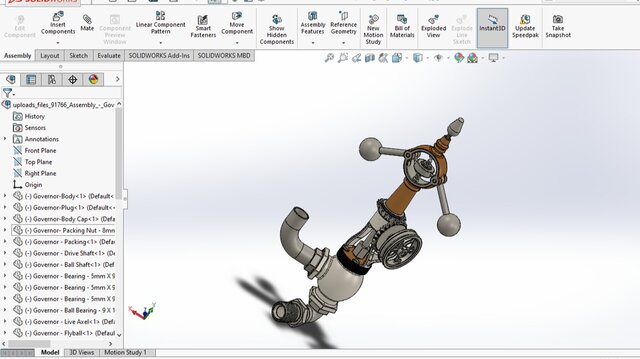 3D model of Mechanical Governor Valve Assembly | High-Precision 3D CAD Modeling, Mechanical Design & Engineering Assembly